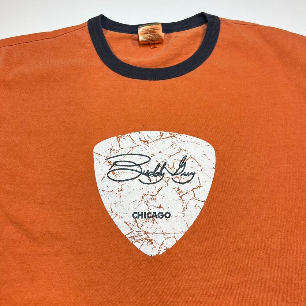 BUDDY GUY Chicago Blues Club BarGuitar Pick T SHIRT Sz Mens S